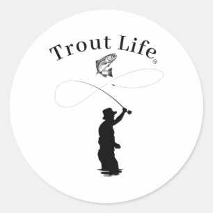 Trout Life Fly Fishing Classic Round Sticker