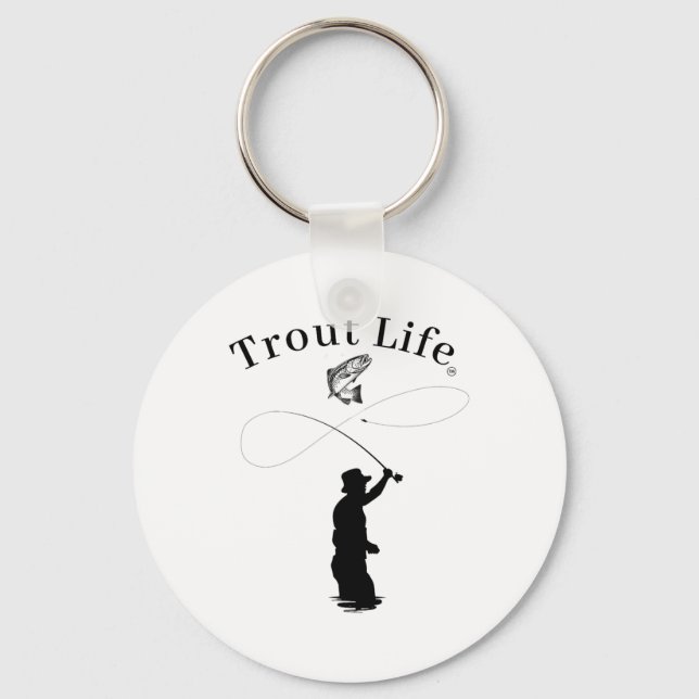 Trout Life Fly Fishing  Keychain (Front)