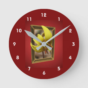 Trout Lily Flower Out Of Bounds Round Clock