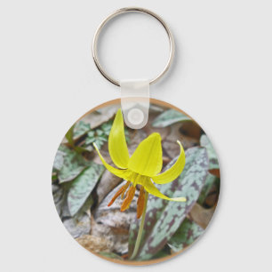 Trout Lily Wildflower - Erythronium americanum Keychain