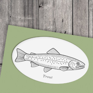 Trout oval sticker