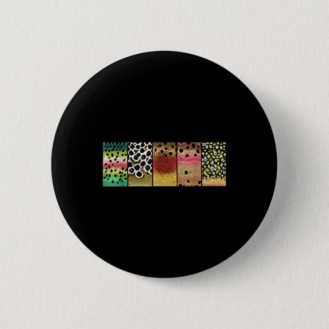 Trout Pattern Art Rainbow Brown Golden Cutthroat B 2 Inch Round Button (Front)