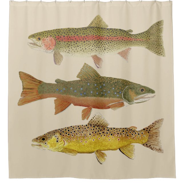 Trout Shower Curtain (Front)