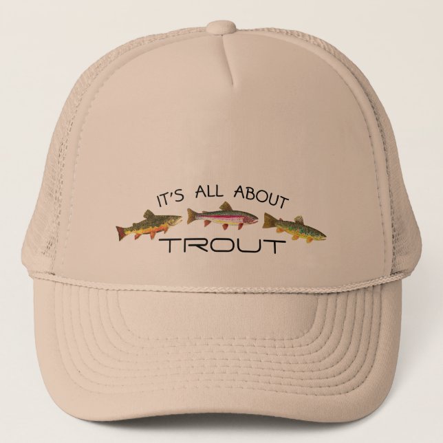 Trout Skins for Fly Fishing Trucker Hat (Front)