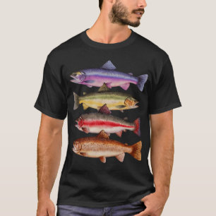 Trout Species Watercolor Fish Illustration Design T-Shirt