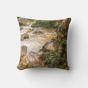 Trout Stream in the Tyrol by John Singer Sargent Throw Pillow