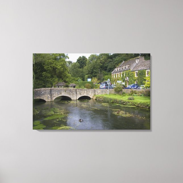 Trout stream in the village of Bibury, Canvas Print (Front)