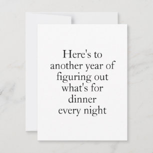 Trouver la carte d'Humour du dîner pour les couple
