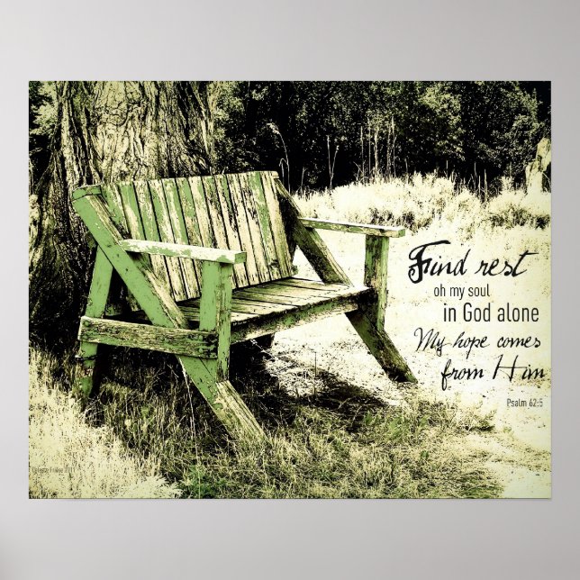 Trouver Repos My Soul (Banc Patiné) 16 x 20 Poster (Devant)