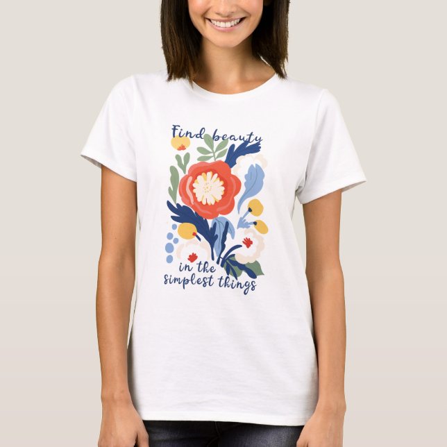 Trouver T-shirt floral de beauté (Devant)