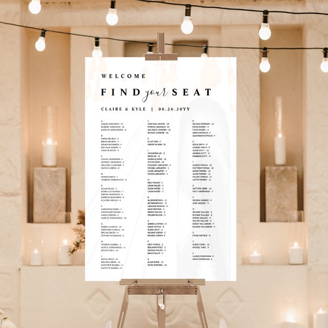 Trouvez votre siège blanc assise Alphabétique (Créateur téléchargé)