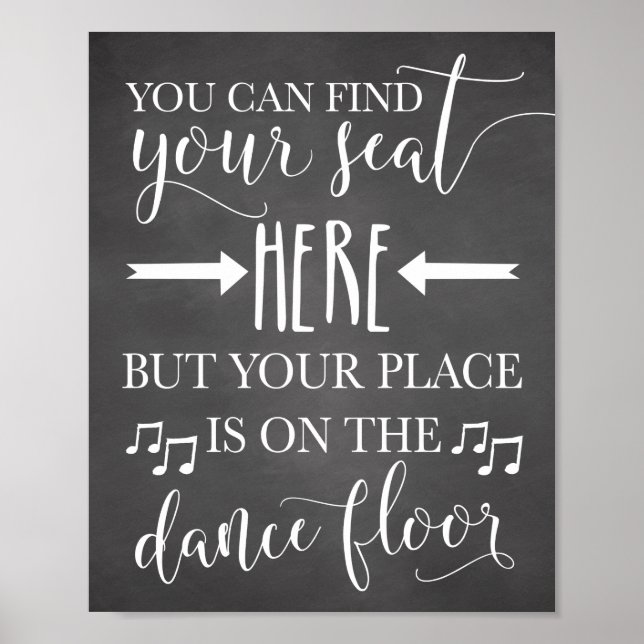 Trouvez votre siège ici Poster Mariage Carte Signa (Devant)