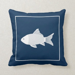 Trow pillow with decorative fish