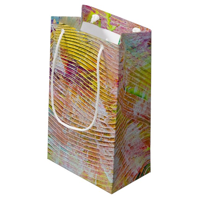 Troweled Painted Abstract Small Gift Bag (Back Angled)