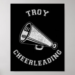 Troy Cheer Distressed Retro 90's Cheerleader  Poster