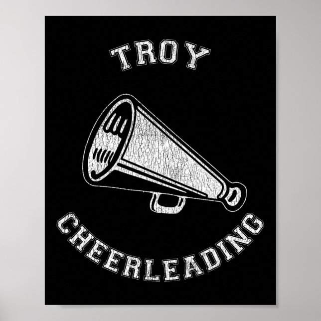 Troy Cheer Distressed Retro 90's Cheerleader  Poster (Front)