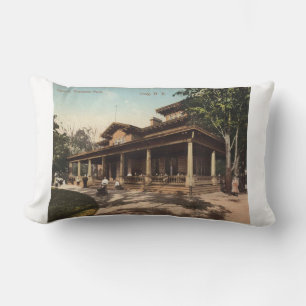Troy NY Casino, Prospect Park, 1910 Vintage Lumbar Pillow