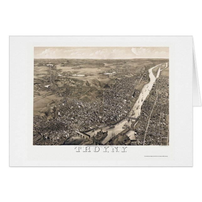 Troy, NY Panoramic Map - 1881 (Front Horizontal)