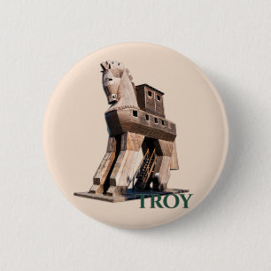 Troy: Trojan Horse 2 Inch Round Button