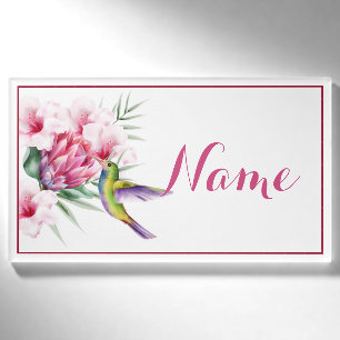 Trropical bird custom  name tag