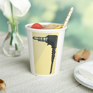 TRRS Audio Jack Connector Tech Gadget Illustration Paper Cups
