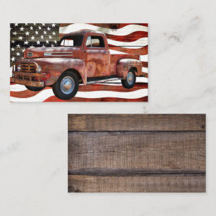 Truck American Flag Business Card