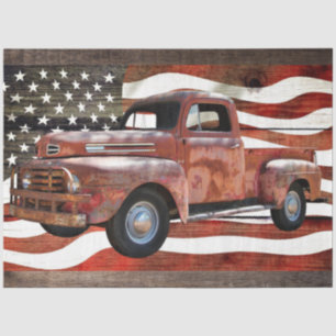 Truck American Flag Tissue Paper