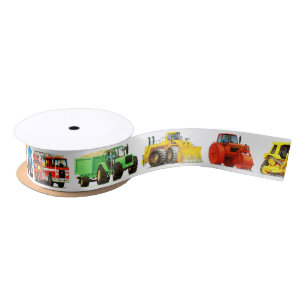 Truck and Construction Birthday Party Satin Ribbon