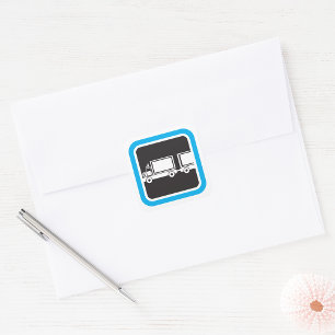 Truck And Trailer Square Sticker