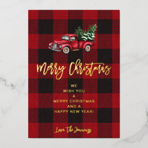 Truck & Buffalo Check Merry Christmas