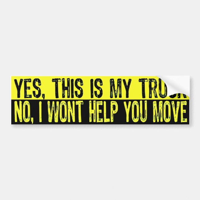 Truck bumper sticker (Front)