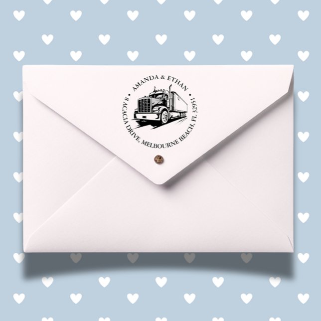 Truck Business Theme Self-inking Stamp (Bring a touch of trucking pride to every impression—order yours today!)