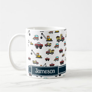 Truck Car Crane Vehicle Name Personalized Coffee Mug