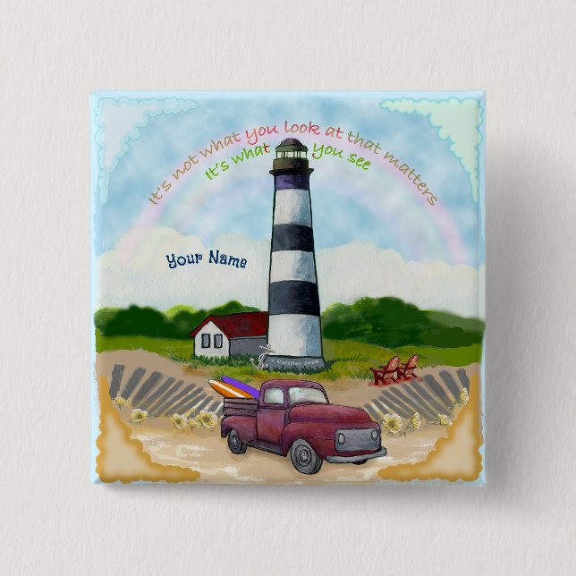 Truck Choice  Lighthouse 2 Inch Square Button (Front)