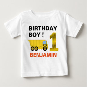 Truck Construction 1st Birthday Party Baby T-Shirt