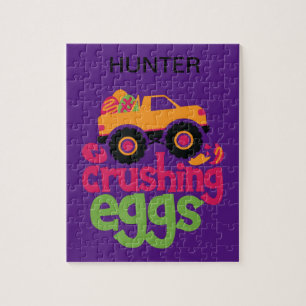 "TRUCK CRUSHING EGGS" PUZZLE PERSONALIZED.