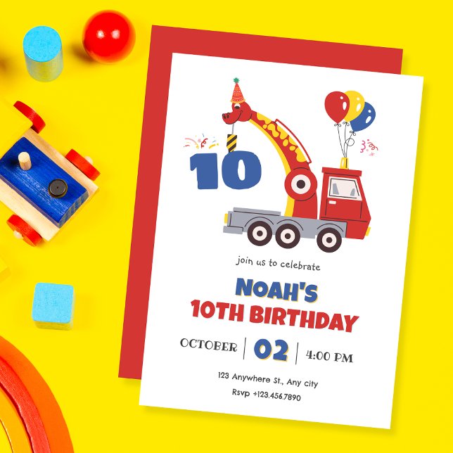 Truck Dino birthday Invitation (Creator Uploaded)