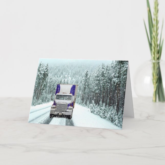 Truck Driver Christmas Holiday Card (Front)