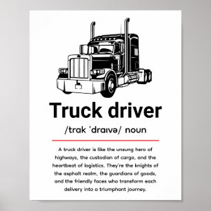 Truck Driver Definition for Truck Driver Day Poster