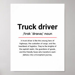 Truck Driver Definition for Truck Driver Day Poster
