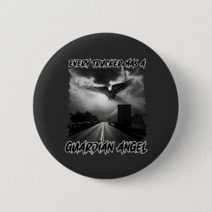 Truck Driver Guardian Angel Road Protection Faith 2 Inch Round Button
