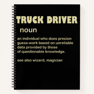 truck driver noun - funny truck driver gift  notebook