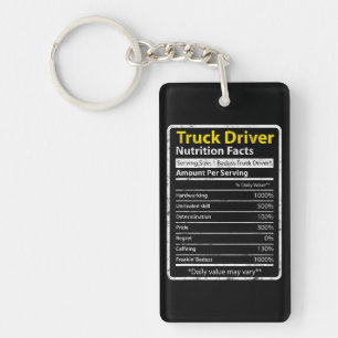 Truck Driver Nutrition Tag Keychain
