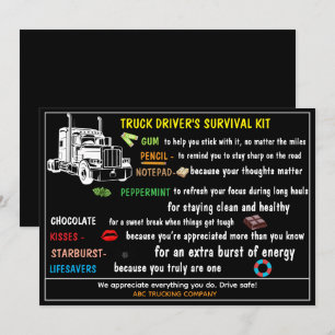 Truck Driver’s Survival Kit Funny & Thoughtful Thank You Card