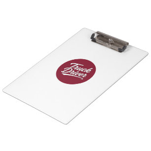 Truck Driver Script Typography Gift Clipboard