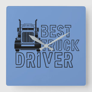 Truck driver square wall clock