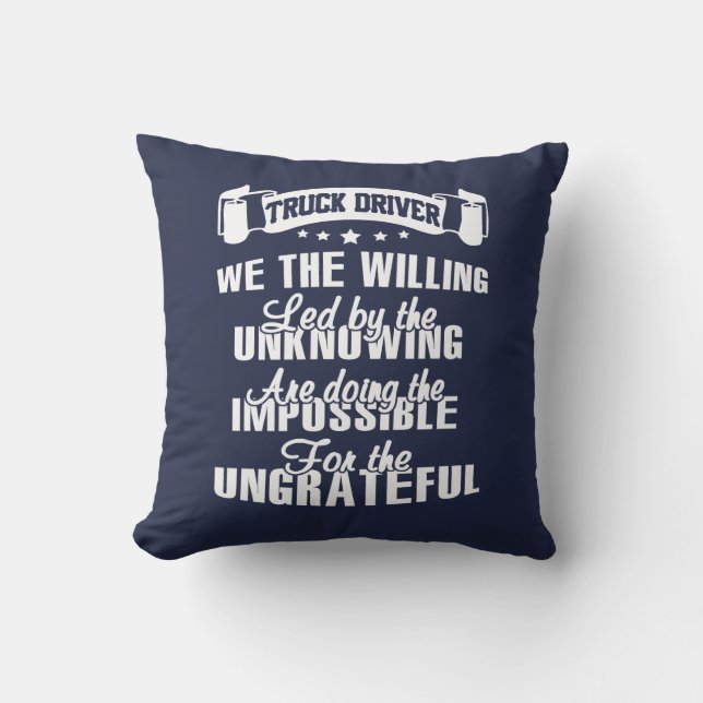 Truck Driver Throw Pillow (Front)