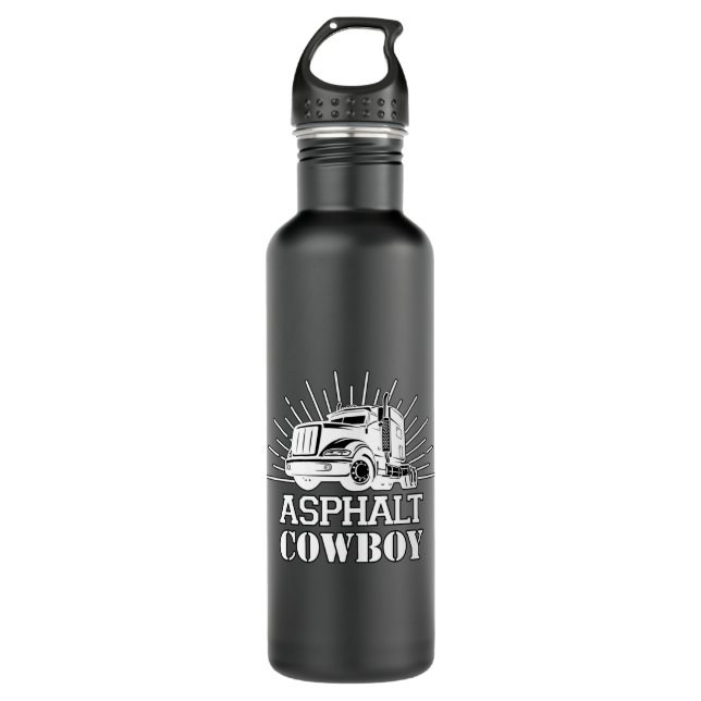 Truck Driver Trucker Trucks Love Funny Gift Idea 710 Ml Water Bottle (Front)