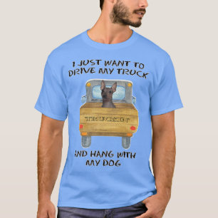 Truck Driving Dog American Hairless Terrier  T-Shirt