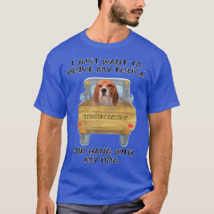 Truck Driving Dog Beagle  T-Shirt